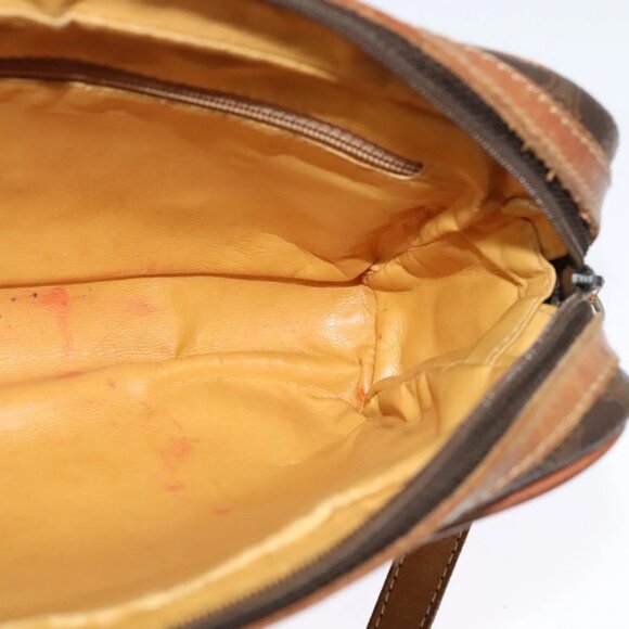 CELINE Macadam Canvas Shoulder Bag PVC Brown Gold Auth BA2444 - Picture 11 of 16